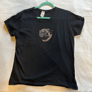 Gildan black pug rhinestone short sleeve shirt